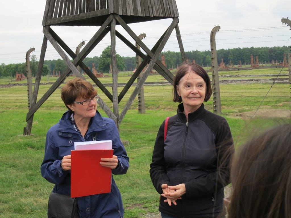 Dr. Bozena Karwowska (right) with Auschwitz MuseumHead of Educational Programs Alicja Bialecka at Witnessing Auschwitz in 2015 