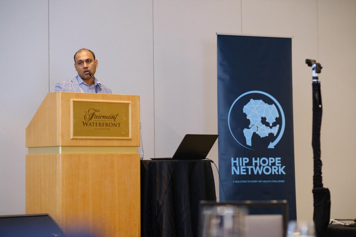 Dr. Kishore Mulpuri presenting at the 1st annual Hip Hope Network Meeting on May 14, 2022. Dr. Mulpuri is a founder of the Hip Hope Network (photo: BC Children’s Hospital)