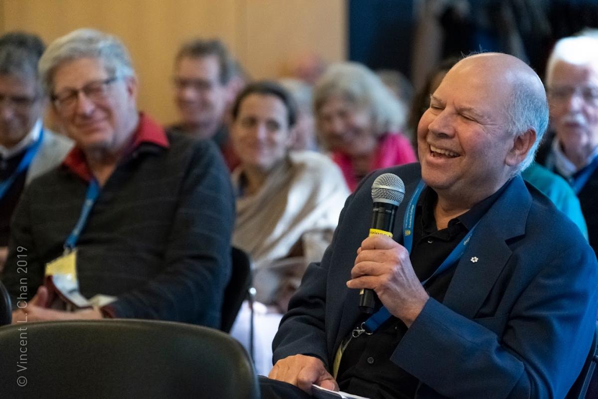 Bernard Shizgal (left) and Sid Katz (right) at the 2019 UBC Emeritus College Symposium