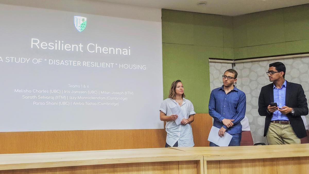 Iris Janssen, Amba Tadaa and Parsa Shani at their final presentation in Chennai