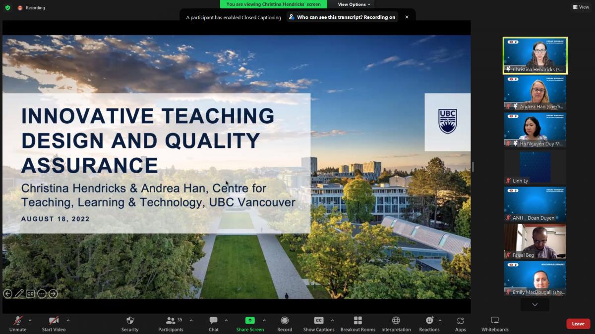 UBC’s Dr. Christina Hendricks and Dr. Andrea Han, along with Dr. Nguyen Duy Mong Ha from USSH, led the workshop sessions on innovative teaching design and quality assurance (photo: Haochen Li)