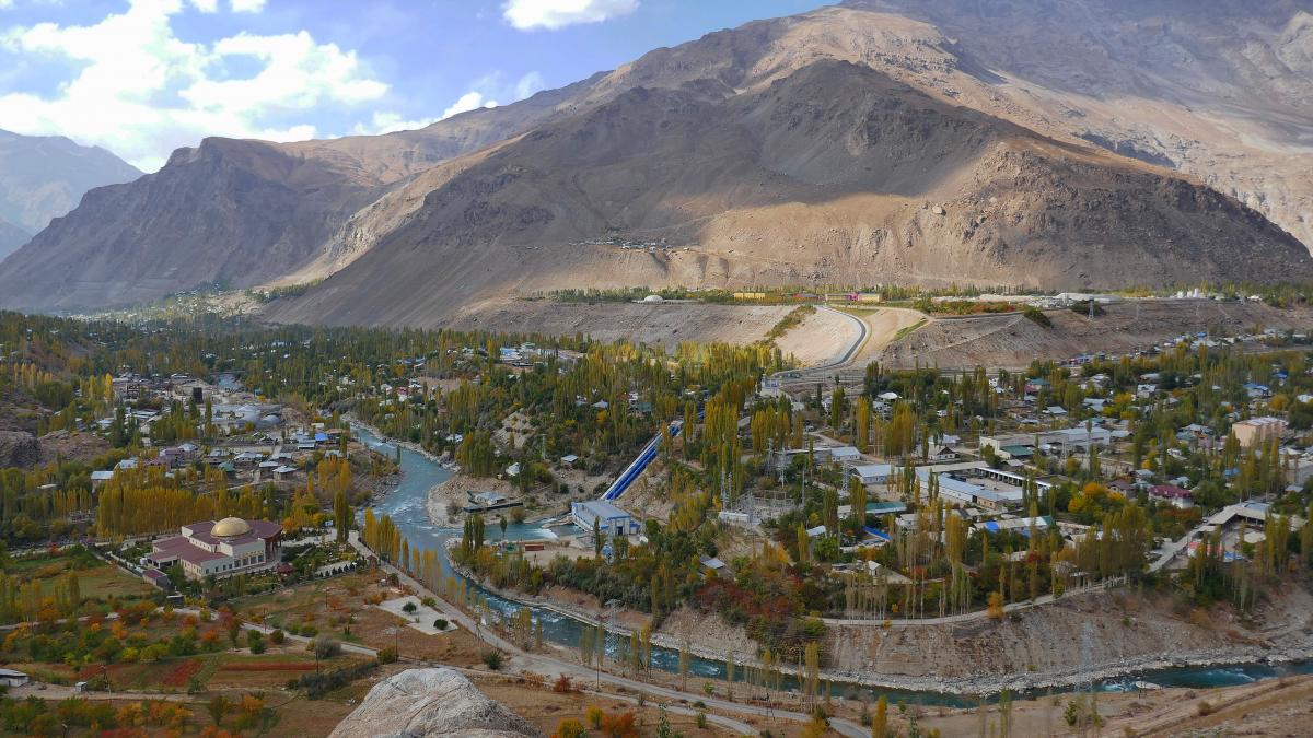 The UCA campus in Khorog from above