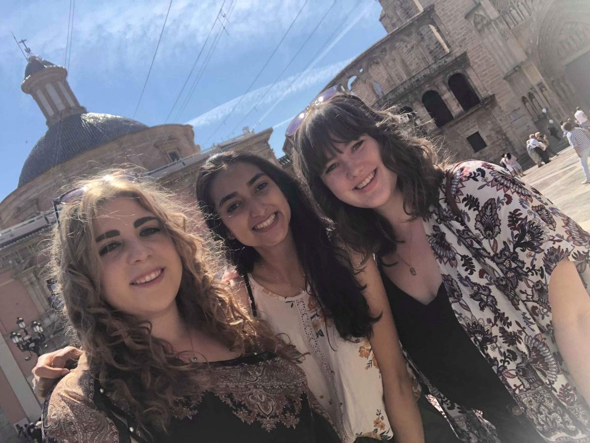 UBC undergrad Siara Less (right) with flatmates on a trip to Valencia 