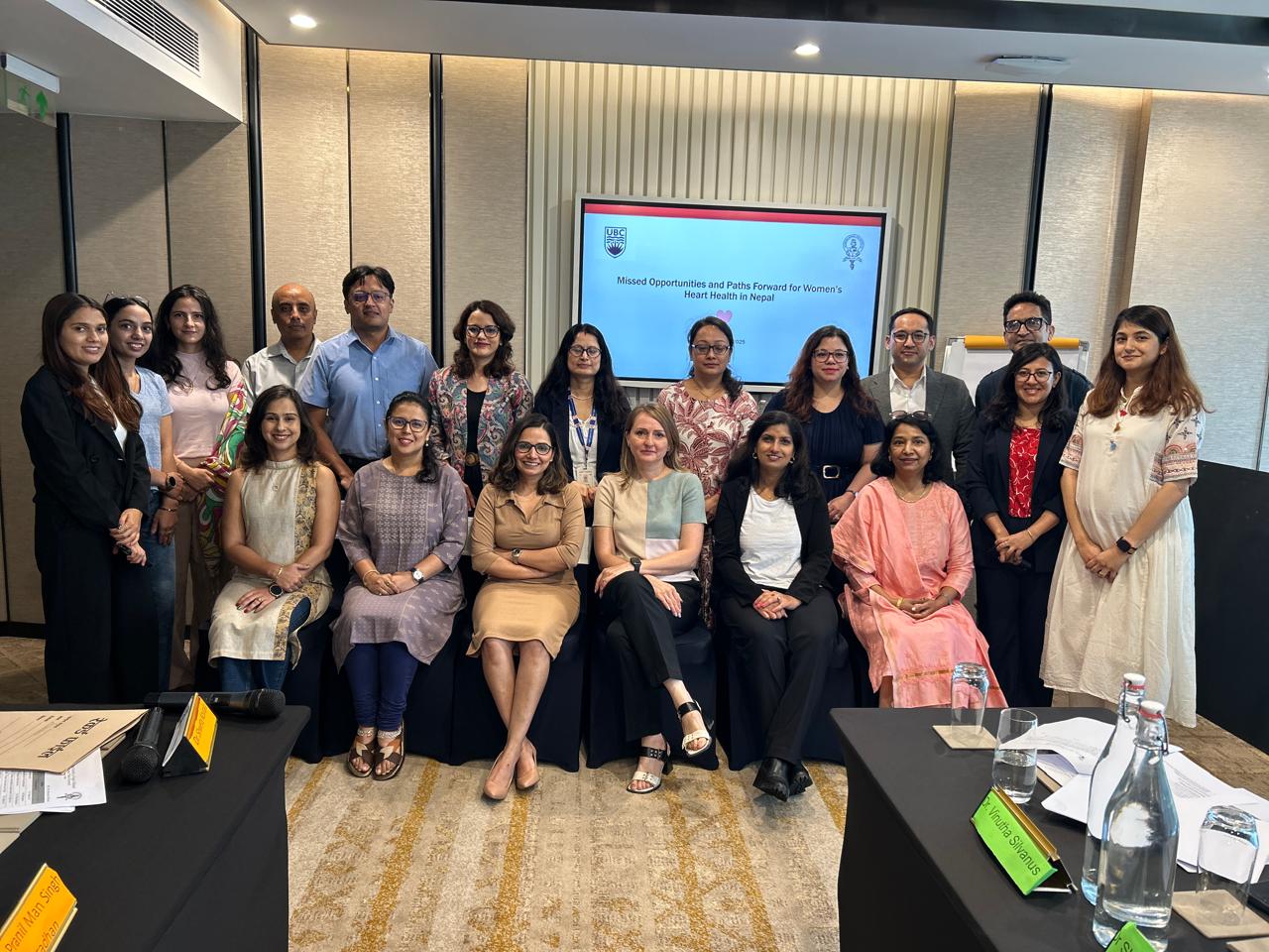 Members of the research team alongside the participants following an all-day roundtable discussion and workshop focused on women's heart health (photo: Rubee Dev)