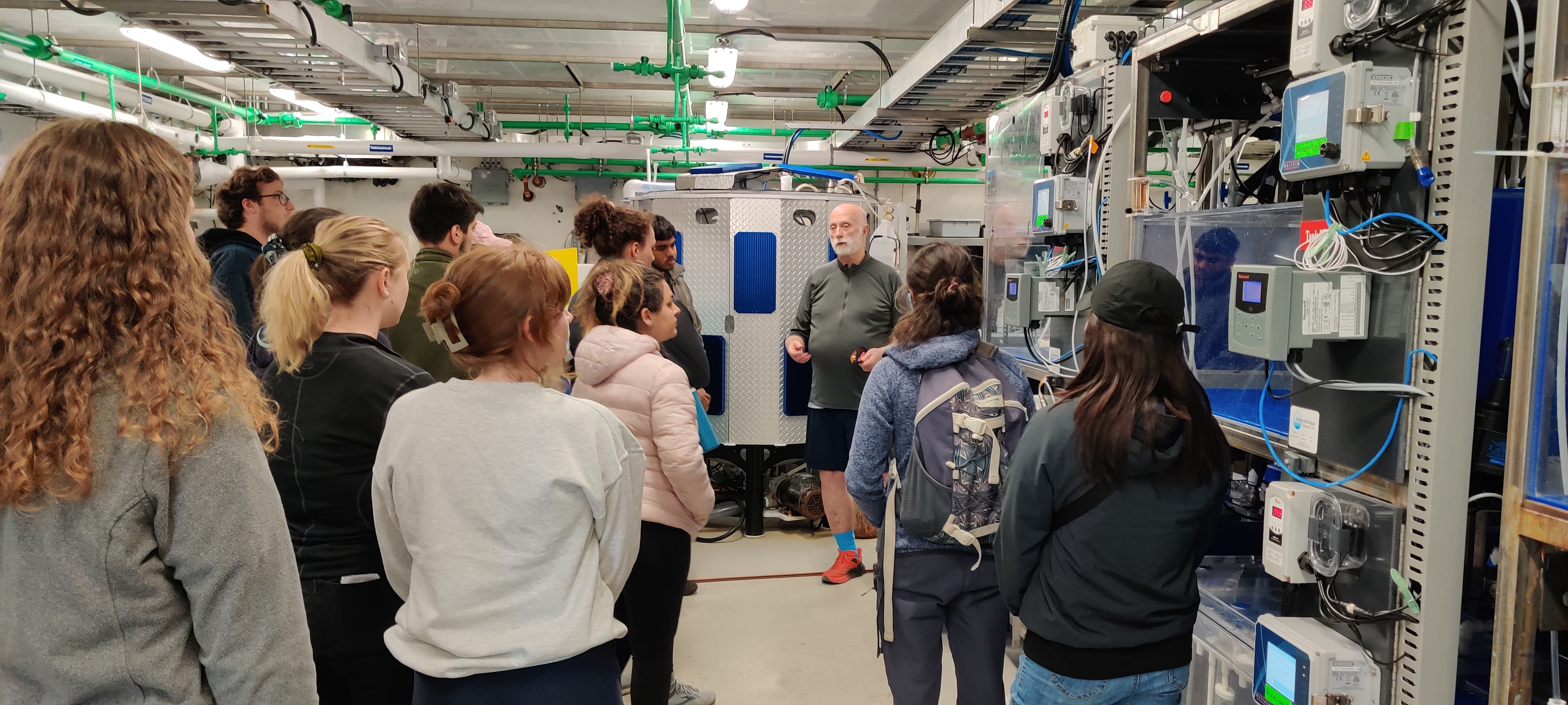 PRODIGY students visit the Marna lab at the Quadra Island Ecological Observatory during the 2022 summer school: the laboratory is operated by the Tula Foundation’s Hakai Institute to conduct ecological experiments related to ocean temperature change and acidification (photo: Philippe Tortell)