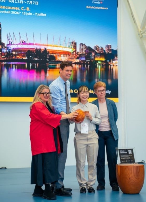 UBC's BioProducts Institute presented "wood leather," a sustainable alternative to conventional leather (photo: Government of BC)