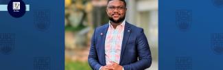 Andrews Nartey at the UBC Mastercard Foundation Welcome Dinner in November 2021 (photo: Ezekiel Boamah)
