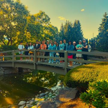 OGSP students tour Kasugai gardens in the heart of downtown Kelowna (photo: Edward Pye/UBCO)
