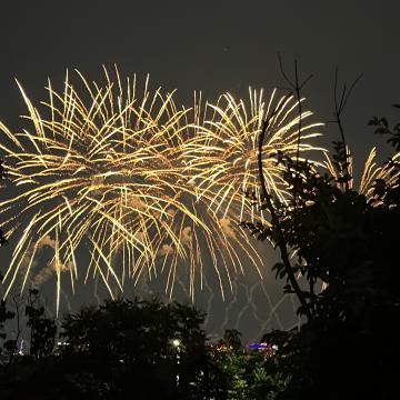 The 10th anniversary celebration of BTS, a K-pop boy band, at Yeouido in Seoul—"the prettiest fireworks I've ever seen” (photo: Calista Lu)