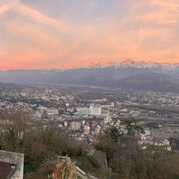 Sunset panoramic view of bastille, in the winter, its a 30 min hike up from the main city (photo: Sasha Soda)