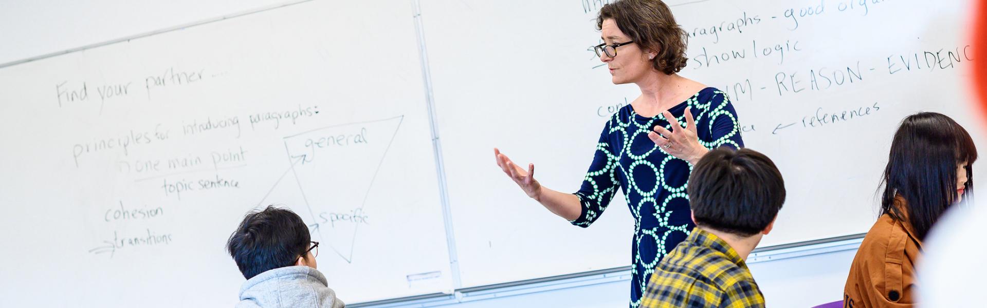 Dr. Joanne Fox teaches a class at Orchard Commons (Photo: Paul Joseph/UBC Brand & Marketing)