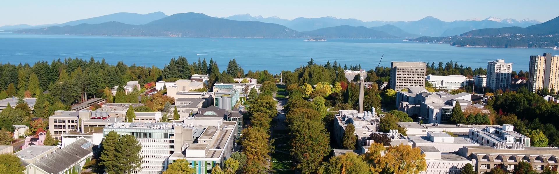 Aerial image of UBC Vancouver campus (Source: UBC Studios)