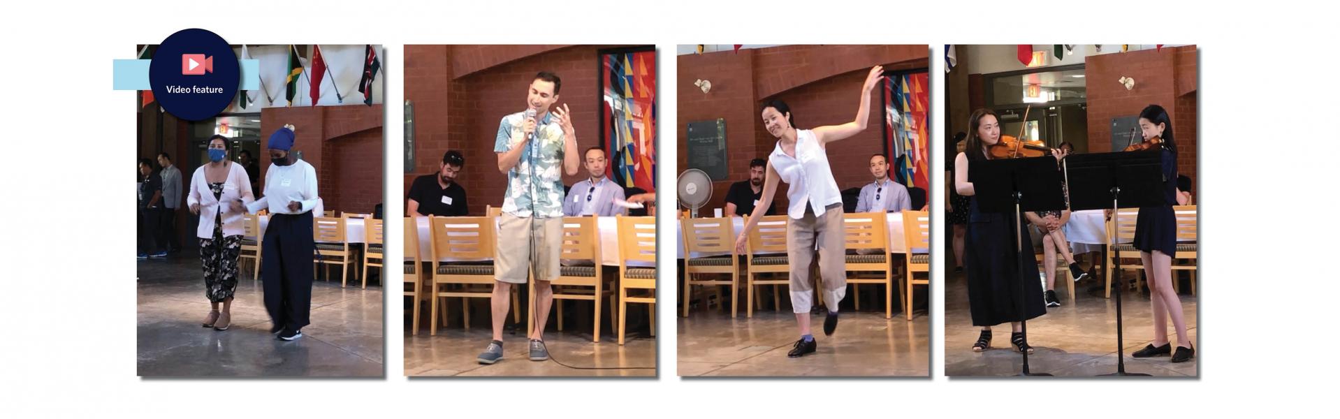 Photos of the four performers at the St. John’s College hot lunch and talent show on July 27, 2022 (Video: Michelle Pentz/UBC)